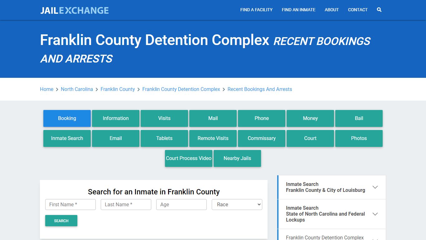 Franklin County Detention Complex Recent Bookings And Arrests